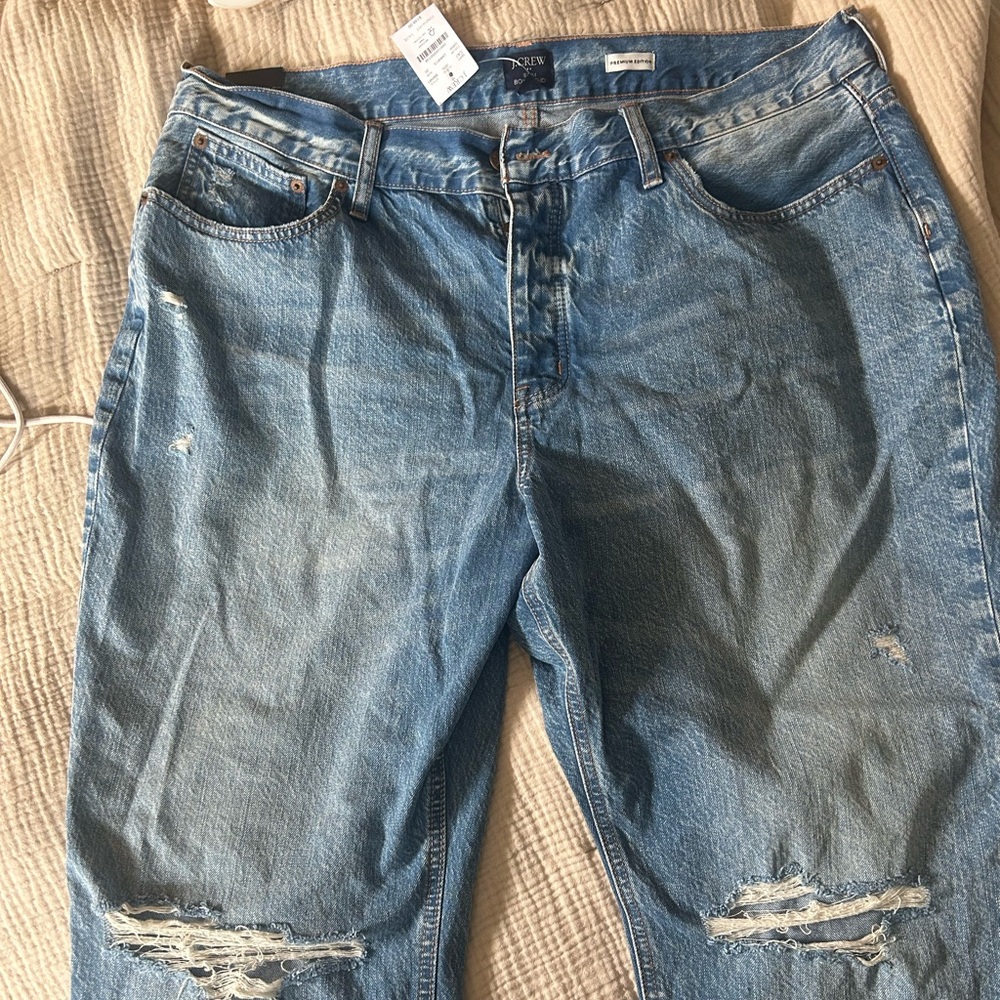 J. Crew Slim Boyfriend Jeans with Distressed Details